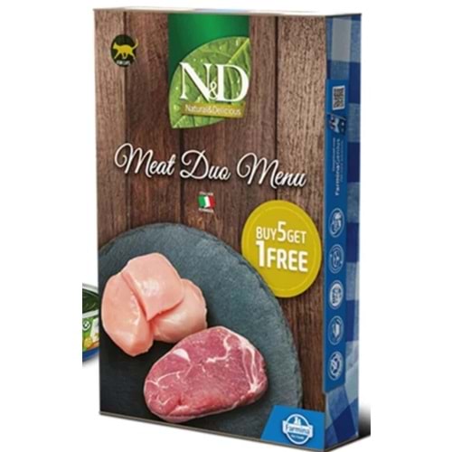 N&D Meat Duo Menu Etli Yetişkin Kedi Konservesi 70gr (6 AL 5 ÖDE)