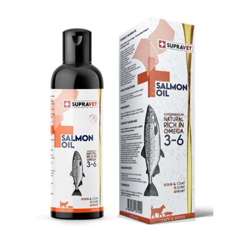 Supravet Salmon Oil Kedi ve Köpek Doğal Norveç Somon Yağı 200 ML